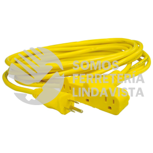 136050 EXTENSION ELECTRICA TIPO ABANICO ATERRIZADA COLOR AMARILLO, 8 M SURTEK