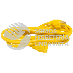 136170 EXTENSION ELECTRICA ATERRIZADA COLOR AMARILLO, 2.4 M SURTEK