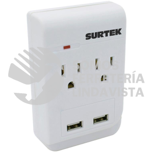 136205 MULTICONTACTO DE BARRA 2 ENTRADAS 2 USB SURTEK