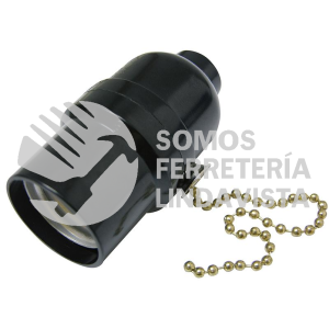 136656 POTALAMPARA CON CADENA, COLOR NEGRO SURTEK