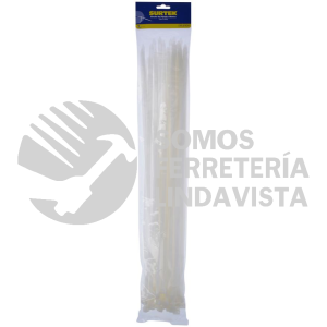 114231 CINCHOS PLASTICOS 550 X 8.8 MM, TENSION 70 KG DE 50 PIEZAS COLOR BLANCO SURTEK