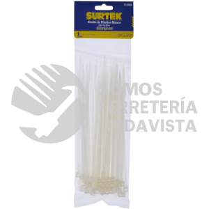114206 CINCHOS PLASTICOS 160 X 4.8 MM, TENSION 27 KG DE 50 PIEZAS COLOR NATURAL SURTEK