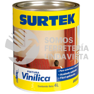 SP20300 CUBETA DE PINTURA VINILICA 4 LT COLOR BLANCO SURTEK