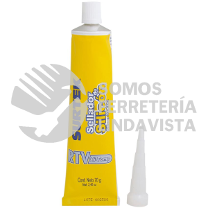 113457 SILICON PARA ALTA TEMPERATURA, COLOR ALUMINIO EN TUBO, 70 GR SURTEK