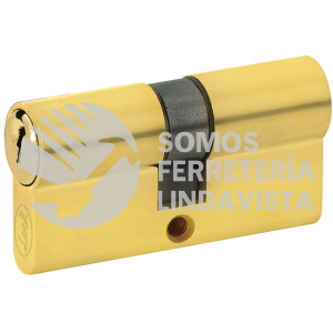 LC60ELB CILINDRO EUROPEO 60 MM FUNCION DOBLE, LATON BRILLANTE, LLAVE ESTANDAR, EN CAJA LOCK