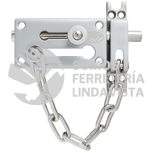 L048CSB PASADOR DE SOBREPONER DE CADENA CROMO SATINADO LOCK