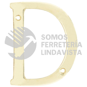 L701DLB LETRA D SLIM 4" LATON BRILLANTE LOCK