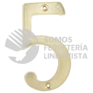 L6805LB NUMERO 5 SLIM 4" LATON BRILLANTE LOCK