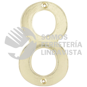 L6808LB NUMERO 8 SLIM 4" LATON BRILLANTE LOCK