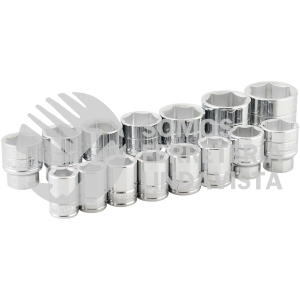 55207 JUEGO DE DADOS CUADRO DE 3/4", 6 PUNTAS, METRICOS, 15 PIEZAS URREA