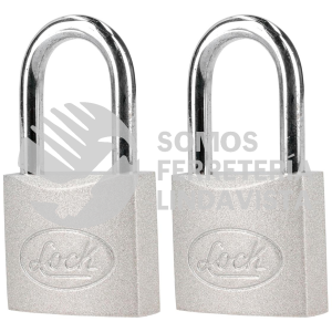 L22L452 JUEGO DE 2 CANDADOS DE ACERO LARGOS 45 MM, LLAVE ESTANDAR LOCK