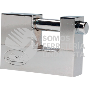 L22C80TCSB CANDADO DE ACERO PARA CORTINA 80 MM, CROMO SATINADO, LLAVE TETRA LOCK