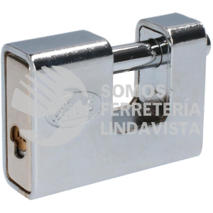 L22C80QCBB CANDADO DE ACERO PARA CORTINA 80 MM, CROMO SATINADO, LLAVE DE PUNTOS LOCK