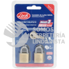 L20S25EB JUEGO DE 2 CANDADOS DE LATON CORTOS 25 MM, LLAVE ESTANDAR LOCK