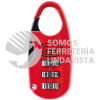 L21M20PT CANDADO DE COMBINACION PROGRAMABLE PARA MALETA, ROJO, 25 MM LOCK