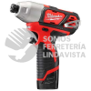 2462-22 KIT DE ATORNILLADOR DE IMPACTO HEX INALAMBRICO M12 1/4" 1 000 LBS/IN 2 BATERIAS MILWAUKEE