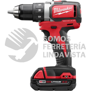 2801-22CT JUEGO TALADRO ATORNILLADOR SIN CEPILLO DE 1/2" M18 CON 2 BATERIAS COMPACTAS Y CARGADOR(2701-22CT) MILWAUKEE