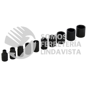69106 JUEGO DE DADOS DE IMPACTO CUADRO DE 1/4", 6 PUNTAS, EN PULGADAS, 10 PIEZAS URREA