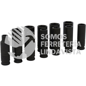 72212 JUEGO DE DADOS LARGOS DE IMPACTO METRICOS CUADRO DE 3/8", 6 PUNTAS, 11 PIEZAS URREA
