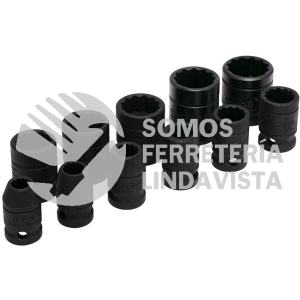 74101 JUEGO DE DADOS DE IMPACTO CUADRO DE 1/2", 12 PUNTAS, EN PULGADAS, 11 PIEZAS URREA