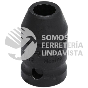 7412 DADO DE IMPACTO CUADRO DE 1/2", 12 PUNTAS, EN PULGADAS, 3/8" URREA