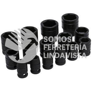 74104 JUEGO DE DADOS DE IMPACTO CUADRO DE 1/2", 6 PUNTAS, EN PULGADAS, 15 PIEZAS URREA