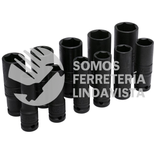 73112D JUEGO DE DADOS LARGOS DE IMPACTO PARED DELGADA CUADRO DE 1/2", 6 PUNTAS, EN PULGADAS, 11 P URREA