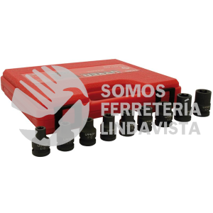 74300 JUEGO DE DADOS DE IMPACTO TORX HEMBRA CUADRO DE 1/2", 9 PIEZAS URREA