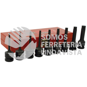 74400 JUEGO DE DADOS DE IMPACTO CON PUNTA TORX CUADRO DE 1/2", 9 PIEZAS URREA