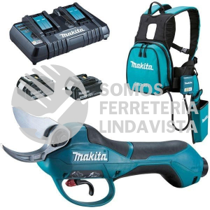 DUP361RM2 TIJERA P/PODAR LI-ION 2 BAT 4 0 A H Y CARG C/FUND,MOCHILA PETACA 18V + 18V 36V MAKITA