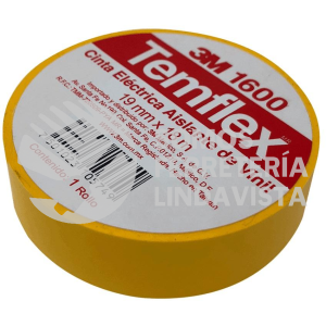1600AM ME300003105 CINTA ELECTRICA AISLANTE VINIL AMARILLO 19MMX18M TEMFLEX 3M