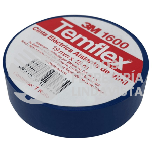 1600AZ ME300003089 CINTA ELECTRICA AISLANTE VINIL AZUL 19 MMX18M TEMFLEX 3M