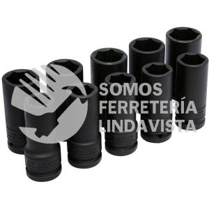 7500LD JUEGO DE DADOS LARGOS DE IMPACTO PARED DELGADA CUADRO DE 3/4", EN PULGADAS, 10 PIEZAS URREA