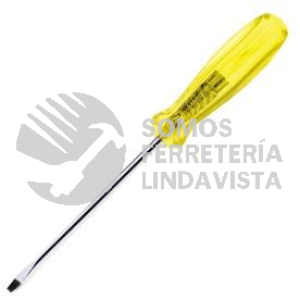 9632 DESARMADOR DESTORNILLADOR AMBAR BARRA REDONDA PUNTA PLANA CABINET 3/16" X 4" NICHOLSON