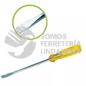9635 DESARMADOR DESTORNILLADOR AMBAR BARRA REDONDA PUNTA PLANA CABINET 3/16"X8 NICHOLSON