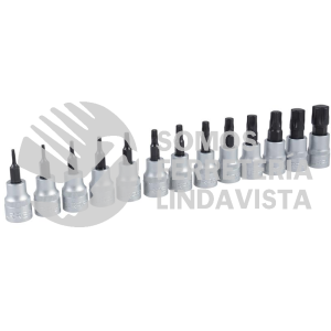 5239S JUEGO DE DADOS CON PUNTA TORX TAMPER PROOF CUADRO DE 3/8", 5 PUNTAS, 13 PIEZAS URREA