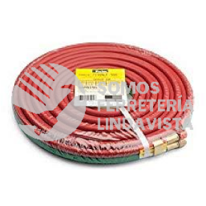 MANGUERA139 MANGUERA CUATA ROJA Y VERDE OXIACETILENO 200PSI DE 1/4 CON CONEXIONES DE 4MT RUBBER|48