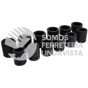 15101 JUEGO DE DADOS DE IMPACTO CUADRO DE 1", 6 PUNTAS, EN PULGADAS, 12 PIEZAS URREA