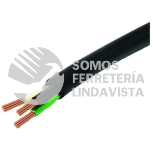 HD308F107 CABLE MULTICONDUCTOR FLEXIBLE NEGRO USO RUDO TIPO TW 600V 3X8 37MM 8 AWG 60GRADOSC 3 CONDUCTORES CONDULAC