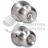 10PO POMO TUBULAR BOLA FUNCION ENTRADA, ACERO INOXIDABLE, LLAVE ESTANDAR, BLISTER LOCK