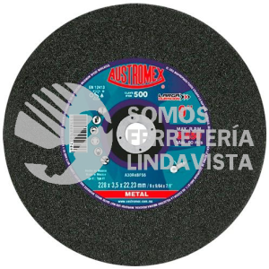500 DISCO PARA CORTE DE METAL LARGA DURACION TIPO 41 GRANO 30 (9"X1/8"X7/8") AUSTROMEX