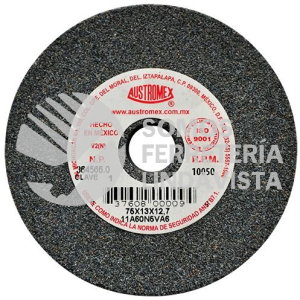 1 RUEDA ABRASIVA VITRIFICADA PARA ESMERILADO DE METAL TIPO 1 GRANO 60 (3"X1/2"X1/2") 11A60N5VA6 AUSTROMEX