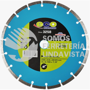 3258 DISCO DE DIAMANTE RIN SEGMENTADO PARA USO GENERAL ECO INCLUYE REDUCTORES (9"X0 100X7/8") AUSTRODIAM AUSTROMEX