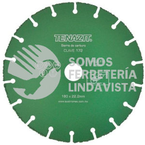172 SIERRA DE CARBURO DE TUNGSTENO PARA CORTE DE MADERA CON SOLDADO DE ALTA RESISTENCIA (7"X7/8") TENAZIT
