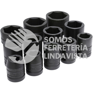 15201 JUEGO DE DADOS DE IMPACTO CUADRO DE 1", 6 PUNTAS, METRICOS, 12 PIEZAS URREA