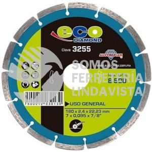 3255 DISCO DE DIAMANTE SEMENTADO PARA USO GENERAL ECO INCLUYE REDUCTORES (7"X0 095X7/8") AUSTRODIAM AUSTROMEX