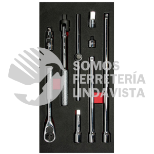 CH105 JUEGO DE ACCESORIOS CUADRO DE 3/8", 9 PIEZAS URREA