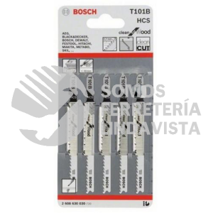 T101B SEGUETA CALADORA PARA MADERA/PLASTICO 3-30MM 10DPP PAQUETE CON 5 PIEZAS 2608667305-720 BOSCH