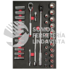 CH311 JUEGO DE DADOS CORTOS Y LARGOS Y ACCESORIOS CUADRO DE 1/2" METRICOS, 37 PIEZAS URREA