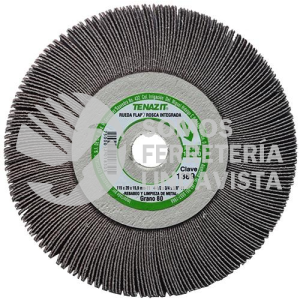 1389 RUEDA FLAP CON ROSCA INTEGRADA GRANO 80 (4-1/2"X3/4"X5/8") TENAZIT